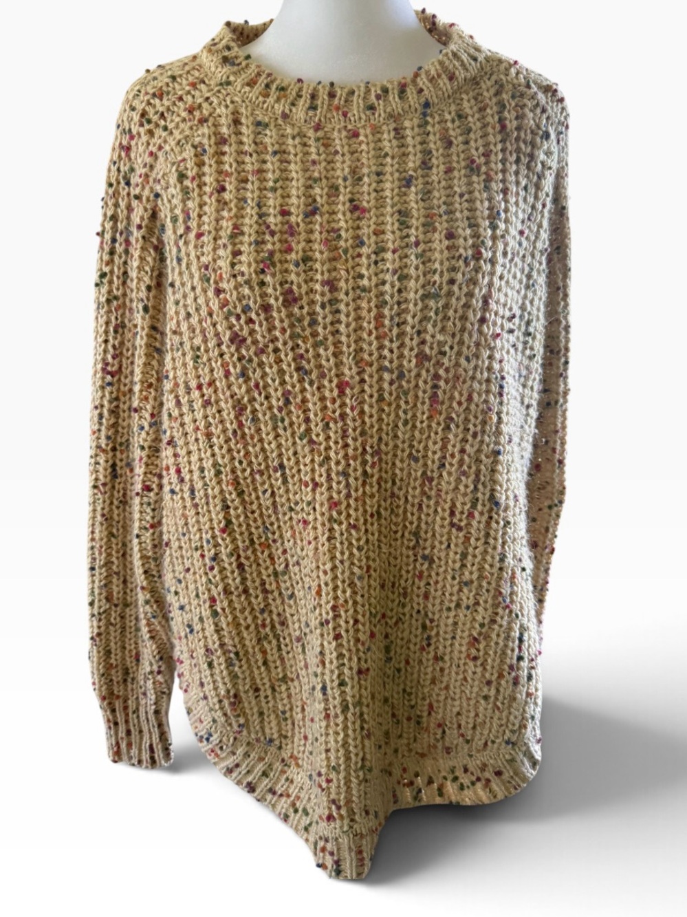 Women’s Rockin C beige pullover Crewneck sweater Size Large